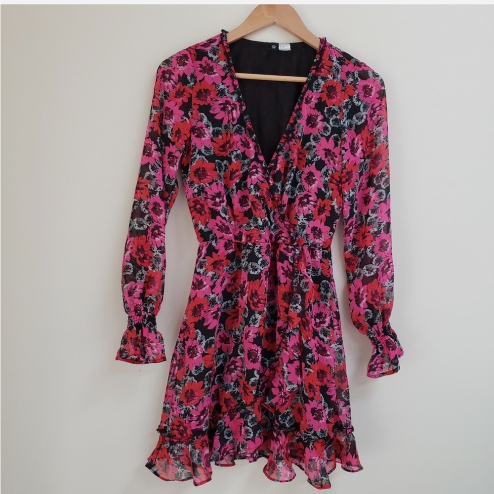 Floral V-Neck Wrap Dress